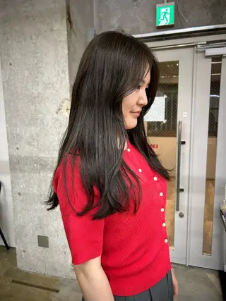 ロング カラー 小川真歩/パーマ /暖色オリーブのヘアスタイル