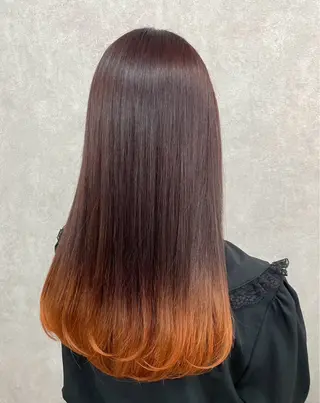 ロング カラー パーマ 《髪質改善 UN BLEACH》のヘアスタイル