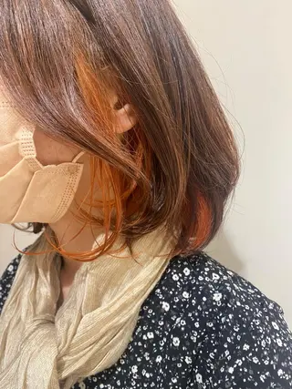 ミディアム カラー 藤原 侑香のヘアスタイル