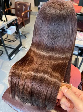 ロング カラー 縮毛矯正/髪質改善/ ブリーチ/東陽町✨のヘアスタイル