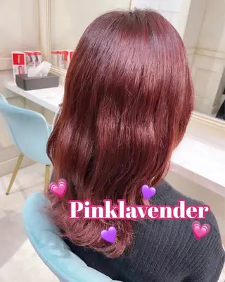 セミロング カラー 🌷ピンク/韓国風 暖色カラー ゆい🌷のヘアスタイル