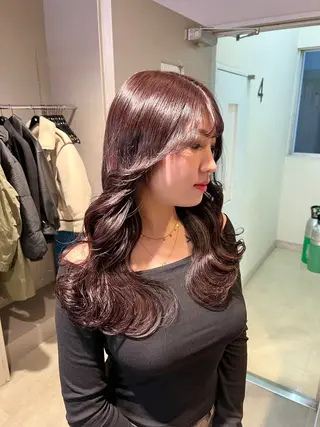ロング カラー パーマ ヘアアレンジ メンズ キッズ 上品＆韓国風 🥀海心🥀のヘアスタイル