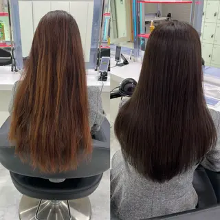 セミロング カラー ヘアアレンジ Ella所属・nana【艶髪】/ レイヤー/縮毛矯正のヘアスタイル