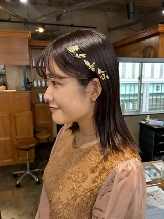 ミディアム ヘアアレンジ 梅田美容室 山崎海波のヘアスタイル