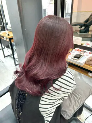 セミロング カラー ヘアアレンジ 🎀暖色カラー🎀 ♡yurika♡のヘアスタイル