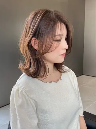 ミディアム HARUKI MINATO JAPAN福岡所属・モテ髪レイヤー /韓国ヘアNOBUのヘアスタイル