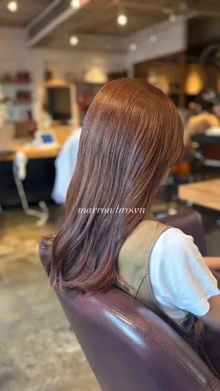 ロング カラー 髪質改善カラー ベージュ🤎YUMEのヘアスタイル