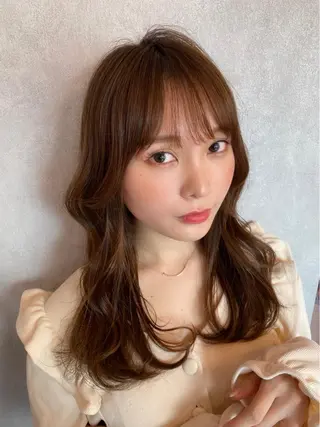 セミロング カラー 新宿/韓国風レイヤー 髪質改善/渋谷直樹のヘアスタイル