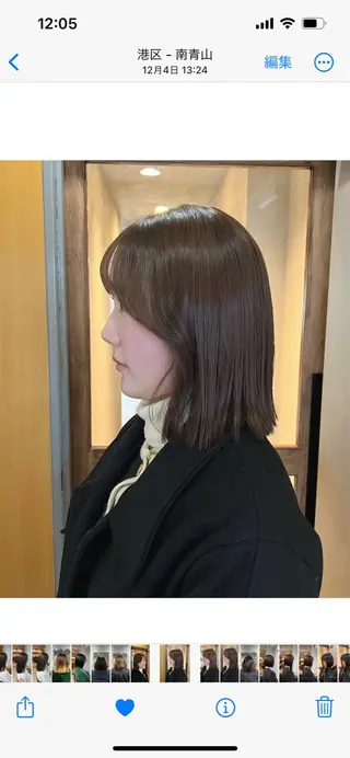 ミディアム カラー ALLY(アリー)所属・akane/ボブ /オリーブ/ブラウンのヘアスタイル