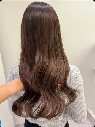 ロング カラー パーマ ヘアアレンジ メンズ 透明感カラー／ 新潟万代/池野里衣のヘアスタイル