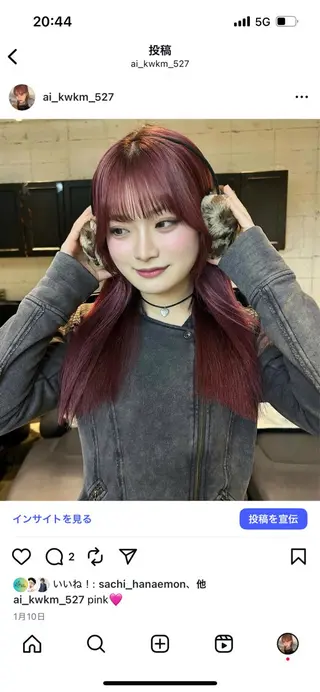 セミロング カラー 🌟暖色系ハイトーン 🌟AIのヘアスタイル