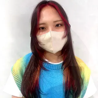 ロング カラー デザインカラー/パー マ🦖外岡咲希🦖のヘアスタイル