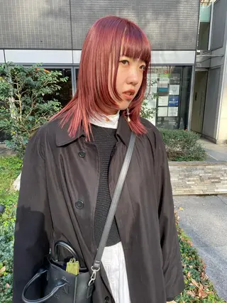 ミディアム カラー パーマ ヘアアレンジ メンズ キッズ ネイル マツエク・マツパ アイブロウ tatsumi/ボブ ウルフ/レイヤーのヘアスタイル