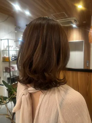 ミディアム カラー トーンアップ🦢 ユメのヘアスタイル