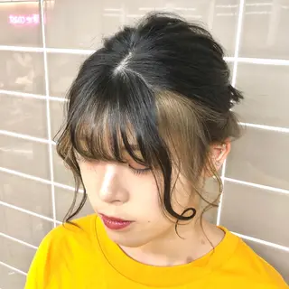 セミロング カラー ヘアアレンジ 辻堂メンズ特化 YU-YAのヘアスタイル