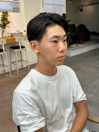 パーマ メンズ yumeka🩶ボブ 暖色/透け感カラーのヘアスタイル