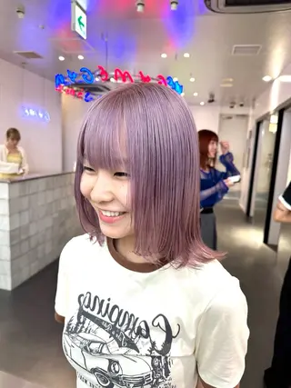 セミロング カラー 🌈ベージュ艶髪🌈 ユウトのヘアスタイル