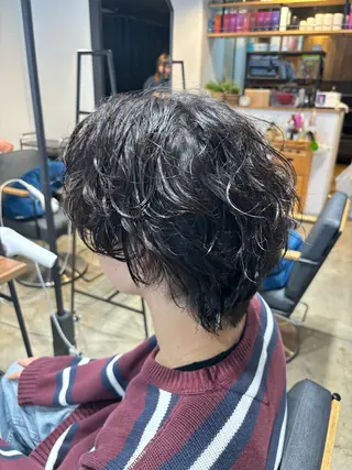 ミディアム パーマ メンズ みつけ／メンズカット メンズパーマ🦔のヘアスタイル