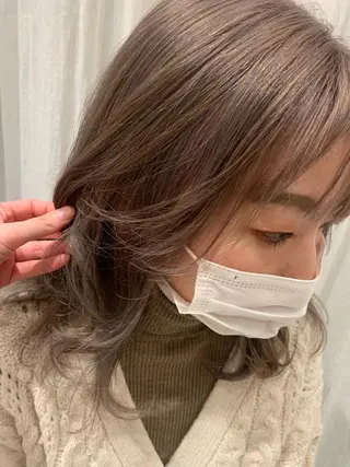 ミディアム カラー nari ☺︎ ボブ/透明感カラーのヘアスタイル