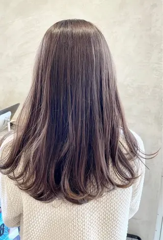 セミロング カラー ブリーチなし透明感 カラー✨横山 佳希のヘアスタイル