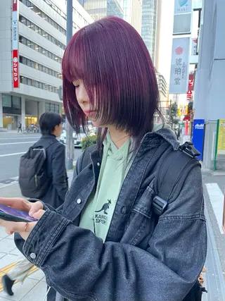 ミディアム カラー yukiho / 梅田美容室/レイヤーのヘアスタイル