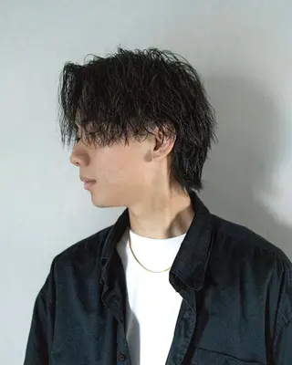 ショート パーマ メンズ HANGOUT ／久富のヘアスタイル