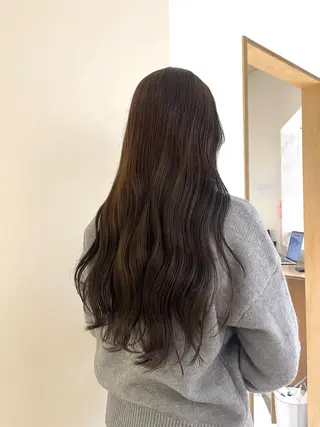 ロング 蜂須賀🐝縮毛矯正 ストレートパーマのヘアスタイル