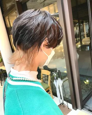 ショート カラー メンズ mee.表参道所属・ボブ/ショート /パーマ/shinのヘアスタイル