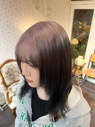 ミディアム カラー chikashitsu所属・Junmi/ﾁｶｼﾂ /堀江のヘアスタイル