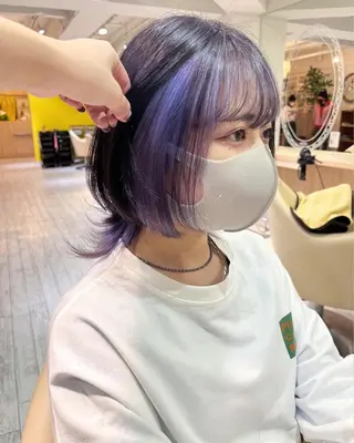 セミロング カラー ヘアアレンジ ブリーチなし/ レイヤー🌿runaのヘアスタイル