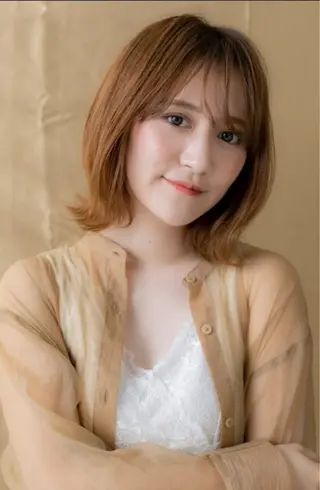 ミディアム くびれ&切りっぱボブ 得意👍佐藤歩のヘアスタイル