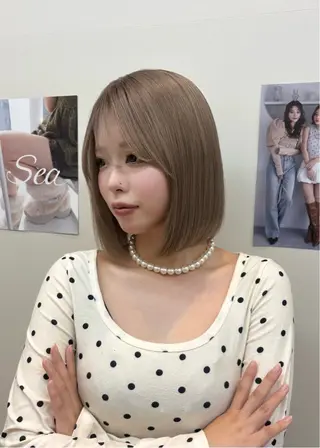 ショート カラー ヘアアレンジ 🩷ひより韓国ヘア/ 艶髪/ワンホン🩷のヘアスタイル