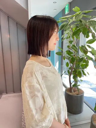 ミディアム noe tton所属・あゆな/名古屋/ ボブ/透明感カラーのヘアスタイル