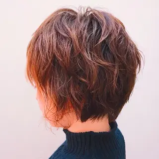 ショート カラー パーマ 野々村 裕菜のヘアスタイル