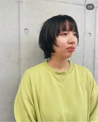 ショート カラー ポミエ恵比寿所属・ショートウルフくせ毛 お任せくださいのヘアスタイル