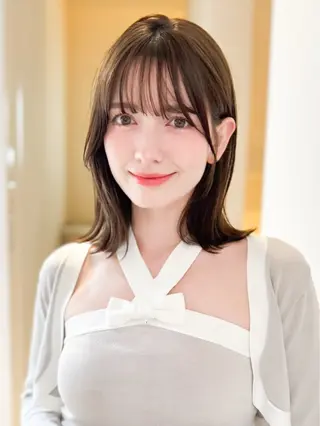 ミディアム 韓国アイドルヘア🤍 nanako🦋のヘアスタイル