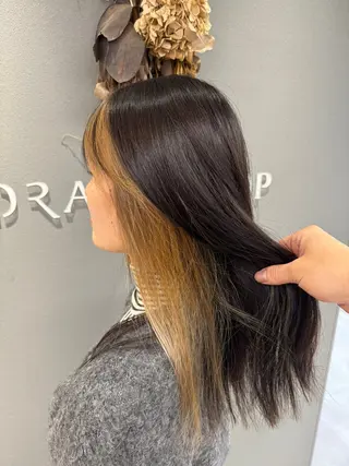 セミロング カラー 巻ける美髪矯正/ 韓国ヘア/yutaのヘアスタイル