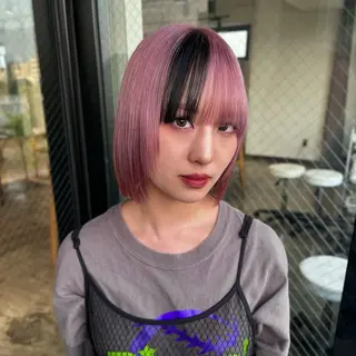 ミディアム カラー 💫miyu💫デザ インカラー/アレンジのヘアスタイル