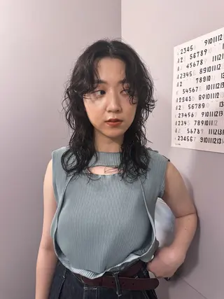 ミディアム カラー パーマ ヘアアレンジ メンズ casey mayuのヘアスタイル