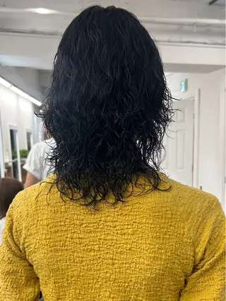 セミロング パーマ ボブ/透明感カラー /サナ🌼のヘアスタイル