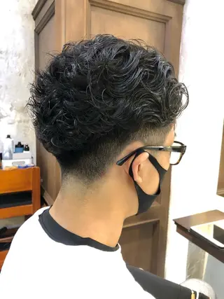 ショート パーマ メンズ Carina所属・セン北徒歩５分 キシタクのヘアスタイル