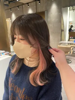 セミロング カラー 美髪矯正/ハイトーン 🪸🩰ヒナコのヘアスタイル