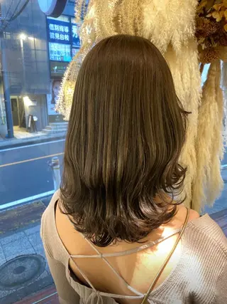 セミロング カラー 透明感カラー/韓国 ヘア🩶yuri🩵のヘアスタイル