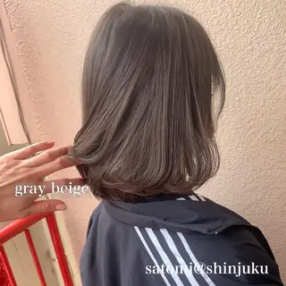 ミディアム 淡色ふんわりhair 新宿satomiのヘアスタイル