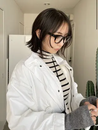 ミディアム カラー kakeru パーマ特化美容師のヘアスタイル