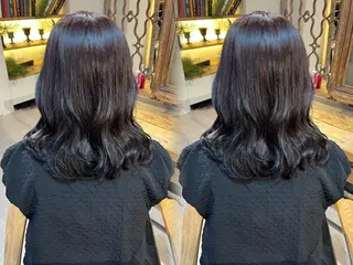 ミディアム カラー スタジオノル パーマ🌀あやなのヘアスタイル