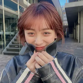 ショート カラー ブリーチ/暖色/ ダブルカラー/ゆきなのヘアスタイル