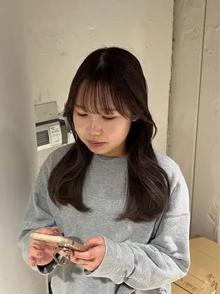 セミロング 🟡ひろの/ツヤ カラー/髪質改善🟡のヘアスタイル