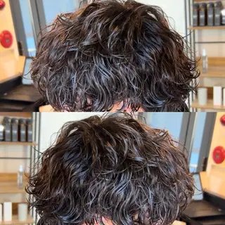 ミディアム パーマ センターパート職人 店長/TSUBASAのヘアスタイル