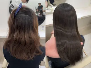セミロング 髪質改善×縮毛矯正 Core梅田　片山のヘアスタイル